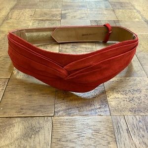 Vintage (1980’s) Red Suede Belt. Size small.